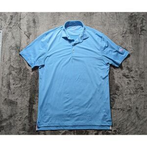 Johnnie O Short Sleeve Polo Shirt Men's Size Medium Blue Striped